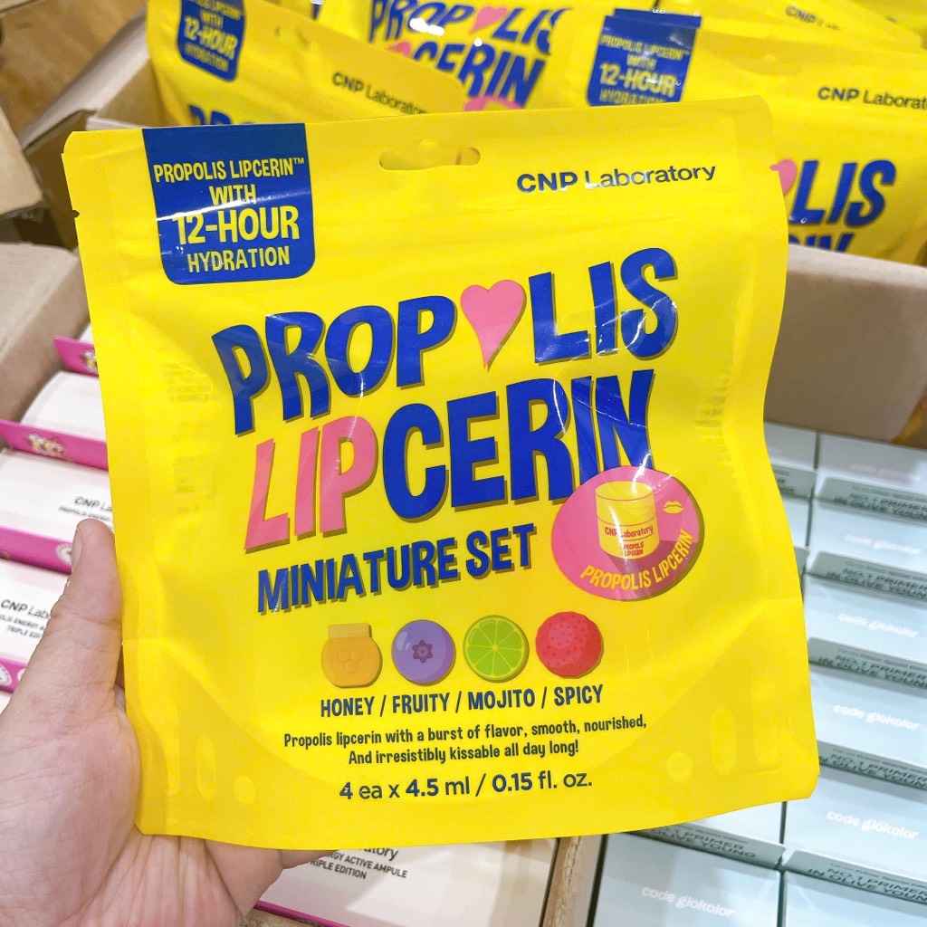 Set 4c Son Dưỡng CNP Propolis Lipcerin Miniature 4.5ml CT