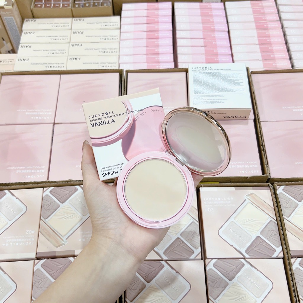 Phấn Nén Judy Doll Peach Skin Matte 2 Way Cake 8.5g CT - Ảnh 2
